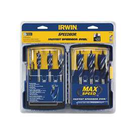IRWIN SPEEDBOR 1877240 Speed Bit Set, Tri-Flute, Hex Shank