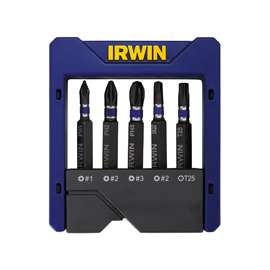 IRWIN 1866976 Power Bit Set, Steel, Black Oxide, 5-Piece