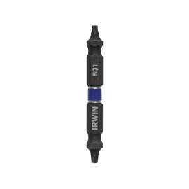 IRWIN 1870985 Power Bit, #1 Drive, Square Recess Drive, 1/4 in Shank, Hex Shank, Steel