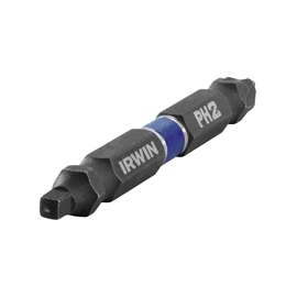IRWIN 1870988 Power Bit, #2 Drive, Phillips, Square Recess Drive, 1/4 in Shank, Hex Shank, Steel