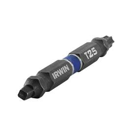IRWIN 1892015 Power Bit, #2, T25 Drive, Square Recess, Torx Drive, 1/4 in Shank, Hex Shank, Steel