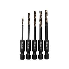 IRWIN 1881279 Drill Bit Set, Steel, Black Oxide, 5-Piece