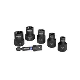 IRWIN Impact Bolt-Grip 1859143 Bolt Extraction Set, HCS, 6-Piece, For All Types of Fasteners