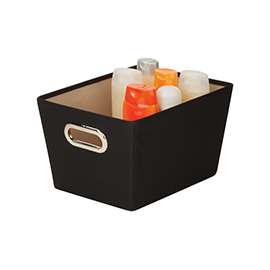 Honey-Can-Do SFT-03071 Storage Bin with Handle, Grommet Handle, Polyester, Black