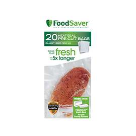 FoodSaver FSFSBF0216-NP Vacuum Sealer Bag, 1 qt Capacity, Clear