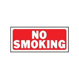 HY-KO 23003 Fence Sign, Rectangular, NO SMOKING, White Legend, Red Background