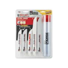 MORSE RBKITHD01 Reciprocating Saw Blade Set, 12-Piece, For Reciprocating Saw Machines