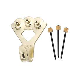 OOK 50027 Picture Hanger, 100 lb Weight Capacity, Steel, Brass