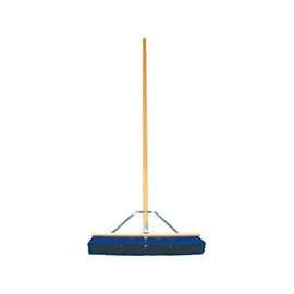 BIRDWELL 5028-4 Contractor Push Broom, Black/Blue Bristle
