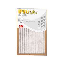 Filtrete FBA02-H-3PK Basic Pleated Air Filter, 20 in L, 20 in W, Fiberglass Filter Media