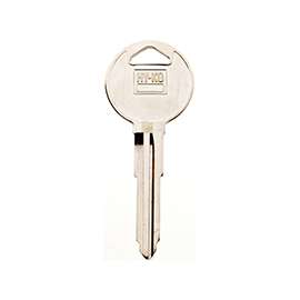 Hy-Ko 11010MZ17 Key Blank, 2.98 in L x 1.2 in W, Brass, Nickel Plated