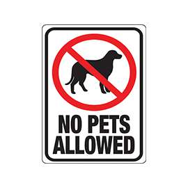 HY-KO 20616 Identification Sign, Rectangular, NO PETS ALLOWED, Black/Red Legend, White Background