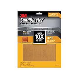 3M SandBlaster 20320-G-4 Sandpaper, 320-Grit, Very Fine, Aluminum Oxide
