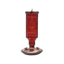 Perky-Pet 8116-2 Hummingbird Feeder, 4 Ports/Ways, Glass, Red