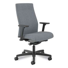 Ignition 2.0 Fabric Upholstered Mid-Back Task Chair with Adjustable T-Arms, 17" to 21.25" Seat Height, Basalt Seat/Back