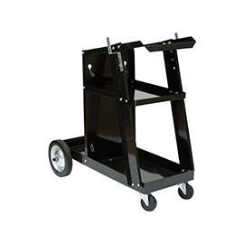Forney 332 Portable Welding Cart with Cylinder Rack, 90 lb Weight Capacity, 3-Shelf, Steel Shelf