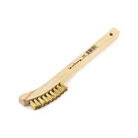 Forney 70491 Scratch Brush, Curved Handle, Brass Bristle