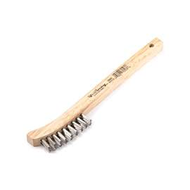 Forney 70503 Scratch Brush, Curved Handle, Stainless Steel Bristle