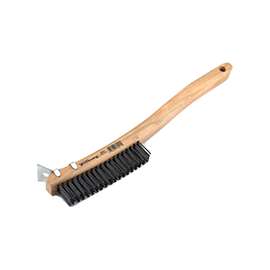 Forney 70511 Scratch Brush with Scraper, Shoe Handle, Carbon Steel Bristle