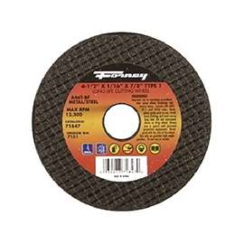 Forney 71847 Cut-Off Wheel, 46-Grit, Medium, Aluminum Oxide, 4-1/2 in Dia