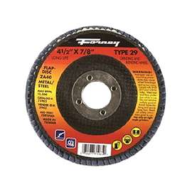 Forney 71986 Depressed Center, Type 29 Flap Disc, 60-Grit, Medium Grade, Zirconia Alumina, 7/8 in Arbor