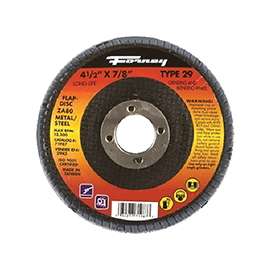 Forney 71987 Depressed Center, Type 29 Flap Disc, 80-Grit, Fine Grade, Zirconia Alumina, 7/8 in Arbor