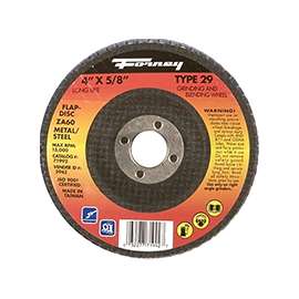 Forney 71992 Depressed Center, Type 29 Flap Disc, 60-Grit, Medium Grade, Zirconia Alumina, 5/8 in Arbor, 4 in Dia