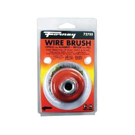 Forney 72755 Wire Cup Brush, 0.014 in Dia Bristle, 5/8-11 Arbor/Shank, 2-3/4 in Dia, For Angle Grinders