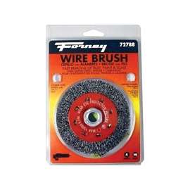 Forney 72788 Wire Wheel Brush, 0.012 in Dia Bristle, 5/8-11 Arbor/Shank, 4 in Dia, For Angle Grinders