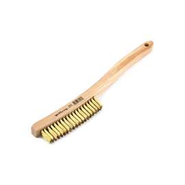 Forney 70518 Scratch Brush, Curved Handle, Brass Bristle