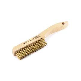Forney 70519 Scratch Brush, Shoe Handle, Brass Bristle