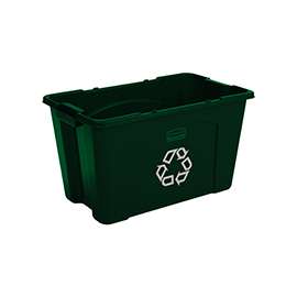 Rubbermaid FG571873GRN Recycling Box, 18 gal Capacity, Resin, Green