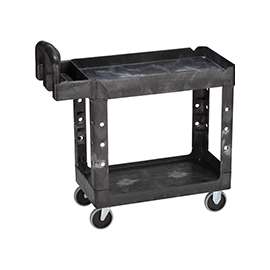 Rubbermaid FG450027BLA Small Utility Cart, 500 lb Storage, Polypropylene, Black