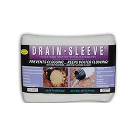 Carriff 04010-24 Drain Sleeve Fabric Sock, For Use With For 4 in Drain Pipes, 10 ft L X 4 in W, Polyester