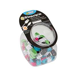 GetPower CWP-USBBOWL-IP5 Charge/Sync Cable USB, 3 ft L, Multi-Color