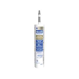 GE Silicone II Window and Door Silicone Sealant, 9.8 oz, Cartridge, Light Gray, Solid