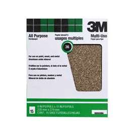 Pro Pak 88593NA-15 Sanding Sheet, 36-Grit, Paper Backing, Aluminum Oxide