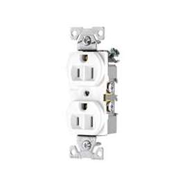 Eaton Wiring Devices TRBR15W-BXSP Duplex Receptacle, 15 A, 2-Pole, 5-15R, White