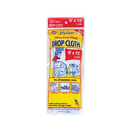 Warp's JCS-912-M Drop Cloth, 12 ft L, 9 ft W, Plastic, Clear