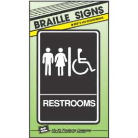 6x9 Brail Restroom Sign