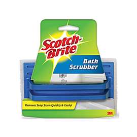 Scotch-Brite 7723 Bath Scrubber, 6 in L, 4 in W, 3 in Thick, Brown