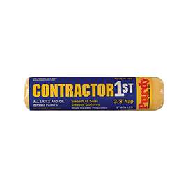 Purdy Contractor 1st 688092 Paint Roller Cover, Latex, Oil-Based Paint, 3/8 in Thick Nap, 1-1/2 in Core, Polyester Cover