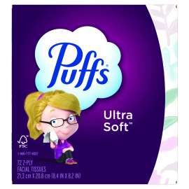 Ultra Soft Facial Tissue, 2-Ply, White, 72 Sheets/Box