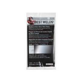 Glass Silver Mirror Filter Plate, Silver/8, 2 in x 4.25 in, Glass