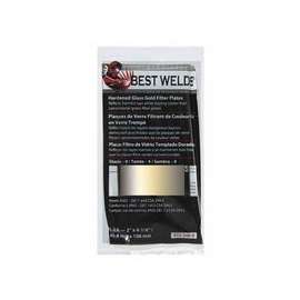 Hardened Glass Gold Filter Plate, Gold/9, 2 in x 4.25 in, SH9, Glass