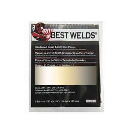 Hardened Glass Gold Filter Plate, Gold/11, 4.5 in x 5.25 in, SH11, Glass