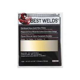 Hardened Glass Gold Filter Plate, Gold/12, 4.5 in x 5.25 in, SH12, Glass
