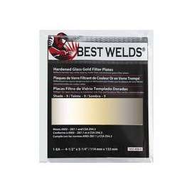 Hardened Glass Gold Filter Plate, Gold/9, 4.5 in x 5.25 in, SH9, Glass