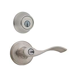 Kwikset 690BL-15P CP Deadbolt and Entry Lockset, 3 Grade, Satin Nickel
