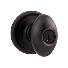 Kwikset Signature Series 740L-11P Keyed Entry Knob, 1-3/8 to 1-3/4 in Thick Door, Metal, Venetian Bronze